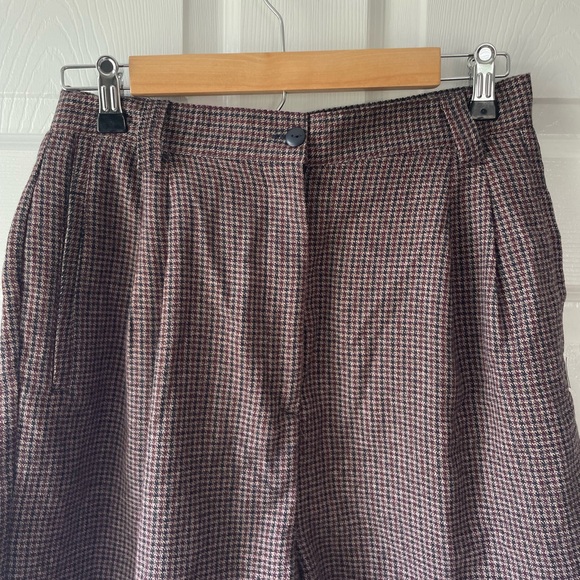 Vintage Herringbone High Waist Tailored Pleated Shorts Eclectic Grandpa - Picture 2 of 7